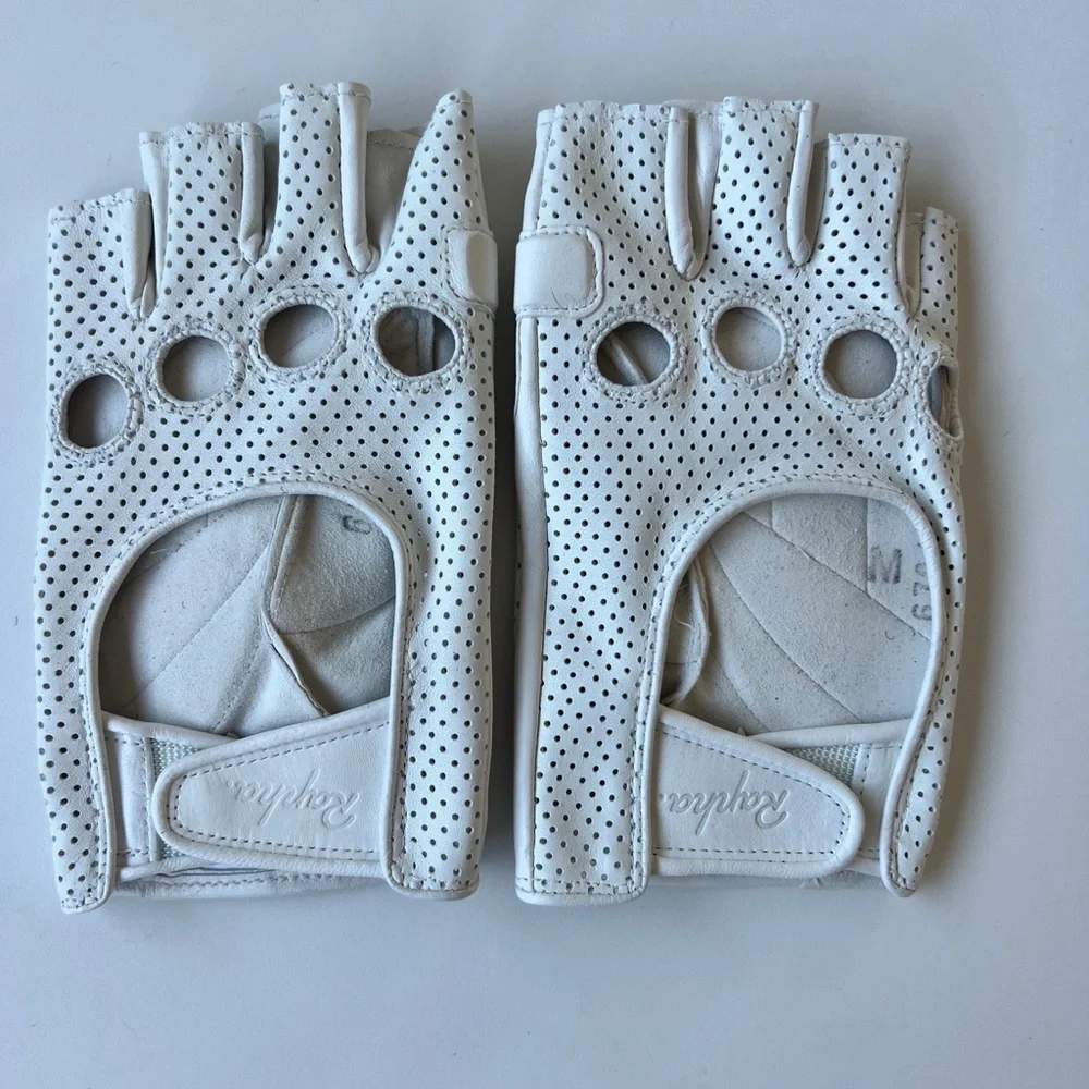 Rapha Perforated White Cycling Mitts - Picture 4 of 5